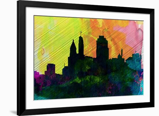 Cincinnati City Skyline-NaxArt-Framed Art Print