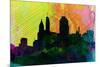 Cincinnati City Skyline-NaxArt-Mounted Premium Giclee Print