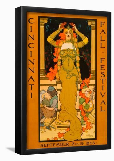 Cincinnati Fall Festival 1903 Vintage Ad Poster Print-null-Framed Poster