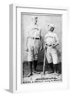 Cincinnati, OH, Cincinnati Red Stockings, Hugh Nicol, Long John Reilly, Baseball Card-Lantern Press-Framed Art Print