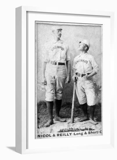 Cincinnati, OH, Cincinnati Red Stockings, Hugh Nicol, Long John Reilly, Baseball Card-Lantern Press-Framed Art Print