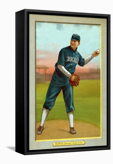 Cincinnati, OH, Cincinnati Reds, Bill Burns, Baseball Card-Lantern Press-Framed Stretched Canvas