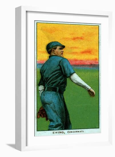 Cincinnati, OH, Cincinnati Reds, Bob Ewing, Baseball Card-Lantern Press-Framed Art Print