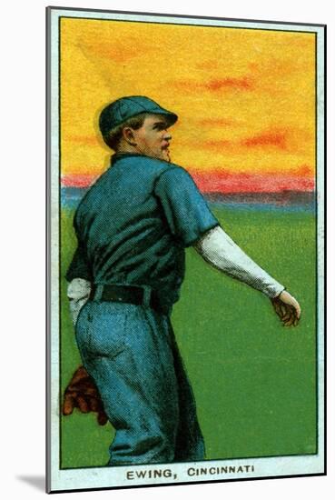 Cincinnati, OH, Cincinnati Reds, Bob Ewing, Baseball Card-Lantern Press-Mounted Art Print