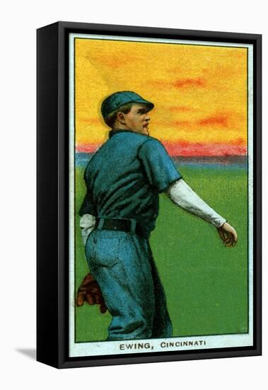 Cincinnati, OH, Cincinnati Reds, Bob Ewing, Baseball Card-Lantern Press-Framed Stretched Canvas