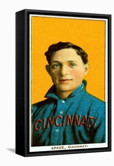 Cincinnati, OH, Cincinnati Reds, Bob Spade, Baseball Card-Lantern Press-Framed Stretched Canvas