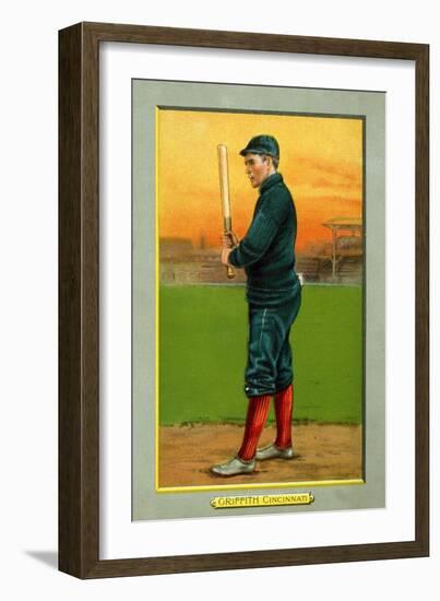 Cincinnati, OH, Cincinnati Reds, Clark Griffith, Baseball Card-Lantern Press-Framed Art Print