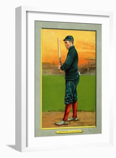 Cincinnati, OH, Cincinnati Reds, Clark Griffith, Baseball Card-Lantern Press-Framed Art Print