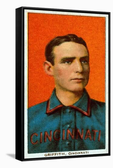 Cincinnati, OH, Cincinnati Reds, Clark Griffith, Baseball Card-Lantern Press-Framed Stretched Canvas