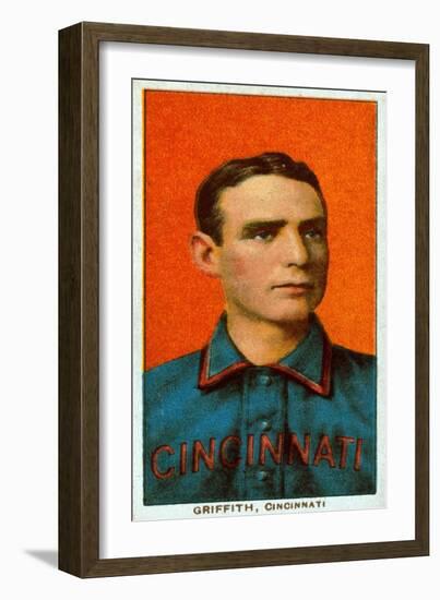 Cincinnati, OH, Cincinnati Reds, Clark Griffith, Baseball Card-Lantern Press-Framed Art Print