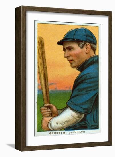 Cincinnati, OH, Cincinnati Reds, Clark Griffith, Baseball Card-Lantern Press-Framed Art Print