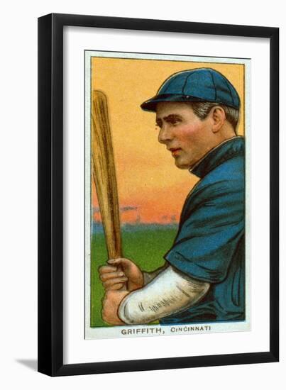 Cincinnati, OH, Cincinnati Reds, Clark Griffith, Baseball Card-Lantern Press-Framed Art Print