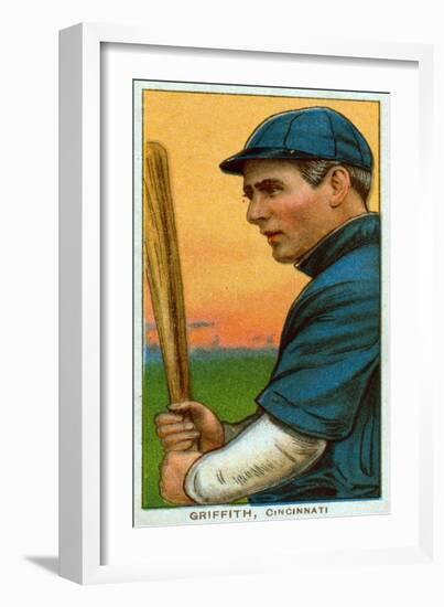 Cincinnati, OH, Cincinnati Reds, Clark Griffith, Baseball Card-Lantern Press-Framed Art Print