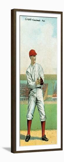 Cincinnati, OH, Cincinnati Reds, Edward Grant, Baseball Card-Lantern Press-Framed Art Print