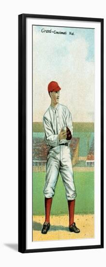 Cincinnati, OH, Cincinnati Reds, Edward Grant, Baseball Card-Lantern Press-Framed Art Print