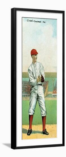 Cincinnati, OH, Cincinnati Reds, Edward Grant, Baseball Card-Lantern Press-Framed Art Print