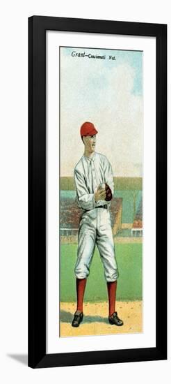 Cincinnati, OH, Cincinnati Reds, Edward Grant, Baseball Card-Lantern Press-Framed Art Print