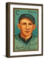 Cincinnati, OH, Cincinnati Reds, Edward L. Grant, Baseball Card-Lantern Press-Framed Art Print