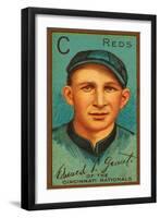 Cincinnati, OH, Cincinnati Reds, Edward L. Grant, Baseball Card-Lantern Press-Framed Art Print