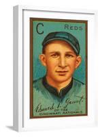 Cincinnati, OH, Cincinnati Reds, Edward L. Grant, Baseball Card-Lantern Press-Framed Art Print