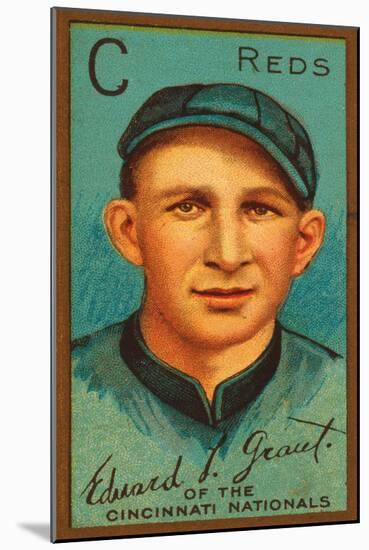 Cincinnati, OH, Cincinnati Reds, Edward L. Grant, Baseball Card-Lantern Press-Mounted Art Print