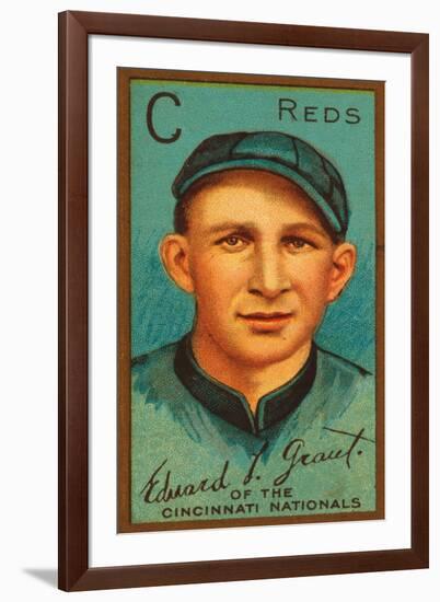 Cincinnati, OH, Cincinnati Reds, Edward L. Grant, Baseball Card-Lantern Press-Framed Art Print