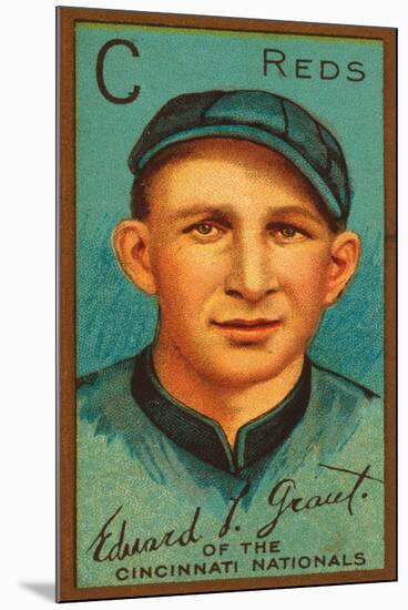 Cincinnati, OH, Cincinnati Reds, Edward L. Grant, Baseball Card-Lantern Press-Mounted Art Print