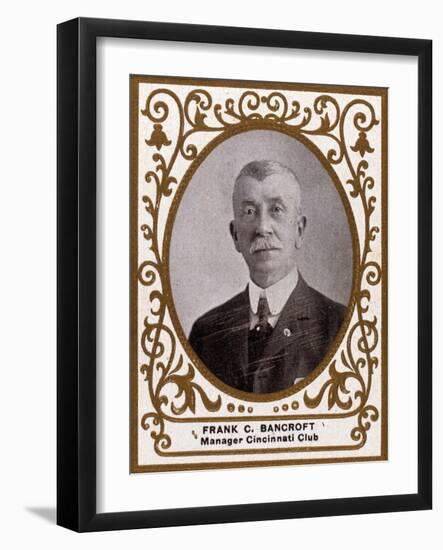 Cincinnati, OH, Cincinnati Reds, Frank C. Bancroft, Baseball Card-Lantern Press-Framed Art Print