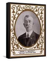 Cincinnati, OH, Cincinnati Reds, Frank C. Bancroft, Baseball Card-Lantern Press-Framed Stretched Canvas