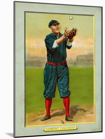 Cincinnati, OH, Cincinnati Reds, Hans Lobert, Baseball Card-Lantern Press-Mounted Art Print