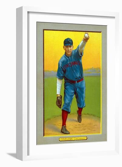 Cincinnati, OH, Cincinnati Reds, Harry Coveleski, Baseball Card-Lantern Press-Framed Art Print