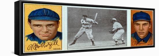 Cincinnati, OH, Cincinnati Reds, R. Hoblitzel, Richard J. Egan, Baseball Card-Lantern Press-Framed Stretched Canvas