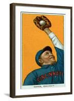 Cincinnati, OH, Cincinnati Reds, Rebel Oakes, Baseball Card-Lantern Press-Framed Art Print