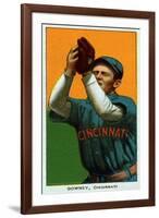 Cincinnati, OH, Cincinnati Reds, Tom Downey, Baseball Card-Lantern Press-Framed Art Print