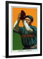 Cincinnati, OH, Cincinnati Reds, Tom Downey, Baseball Card-Lantern Press-Framed Art Print