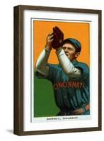 Cincinnati, OH, Cincinnati Reds, Tom Downey, Baseball Card-Lantern Press-Framed Art Print