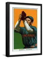 Cincinnati, OH, Cincinnati Reds, Tom Downey, Baseball Card-Lantern Press-Framed Art Print