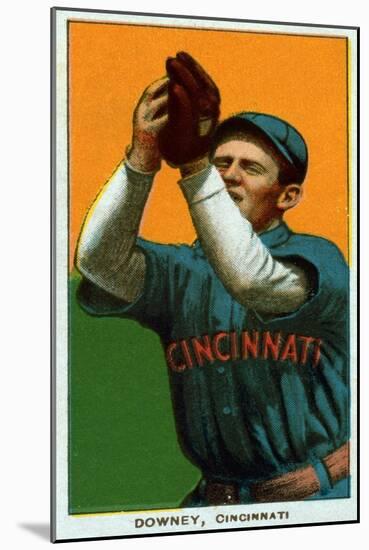 Cincinnati, OH, Cincinnati Reds, Tom Downey, Baseball Card-Lantern Press-Mounted Art Print