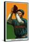 Cincinnati, OH, Cincinnati Reds, Tom Downey, Baseball Card-Lantern Press-Framed Stretched Canvas