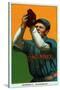 Cincinnati, OH, Cincinnati Reds, Tom Downey, Baseball Card-Lantern Press-Stretched Canvas