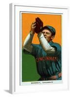 Cincinnati, OH, Cincinnati Reds, Tom Downey, Baseball Card-Lantern Press-Framed Art Print