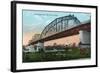 Cincinnati, Ohio - Chesapeake and Ohio Railroad Bridge Scene-Lantern Press-Framed Art Print