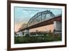 Cincinnati, Ohio - Chesapeake and Ohio Railroad Bridge Scene-Lantern Press-Framed Art Print