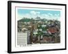 Cincinnati, Ohio - City and Mt. Adams Incline Aerial View-Lantern Press-Framed Art Print