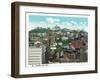 Cincinnati, Ohio - City and Mt. Adams Incline Aerial View-Lantern Press-Framed Art Print