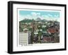 Cincinnati, Ohio - City and Mt. Adams Incline Aerial View-Lantern Press-Framed Art Print