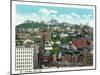 Cincinnati, Ohio - City and Mt. Adams Incline Aerial View-Lantern Press-Mounted Art Print