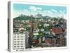 Cincinnati, Ohio - City and Mt. Adams Incline Aerial View-Lantern Press-Stretched Canvas