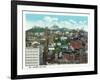 Cincinnati, Ohio - City and Mt. Adams Incline Aerial View-Lantern Press-Framed Art Print