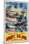 Cincinnati, Ohio - Coney Island Amusement Park Greetings-Lantern Press-Mounted Art Print